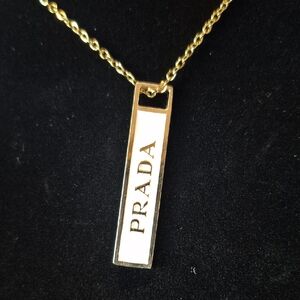 Elegant Upcycled Gold And White Pendant Necklace #66